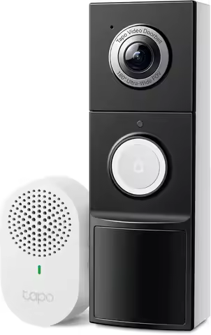 2K Smart Video Doorbell with Chime, 180° View, Person/Vehicle/Package Detection, No Subscription Req