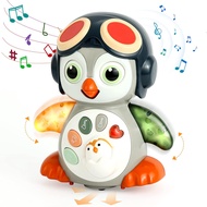 Penguin toys for 1-year-old boys and girls, music toys for 1-3 year-old children, toys for 6-12 months babies, swinging dancing penguins with lights and music, early education Enlightenment 12 3