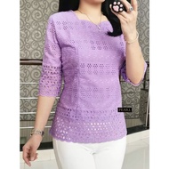 Blus katun bolong lengan panjang jumbo/Atasan Baju pesta