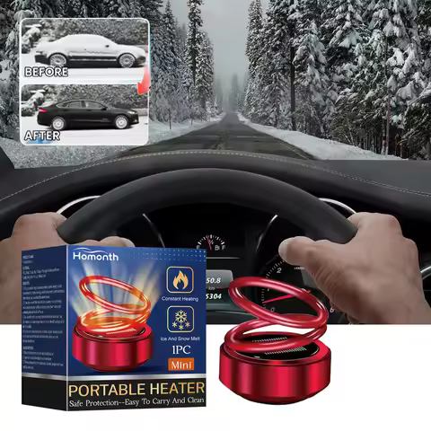 Portable Dynamic Molecular Heater Solar Powered Windshield Defroster Snow Remove Mini Car Perfume Di