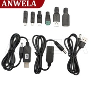 ANWELA Shop USB to DC 5V 9V 12V USB type a male female Mini 5pin Type C Power Boost Line 5.5x2.1mm Step UP Module Converter Adapter Cable