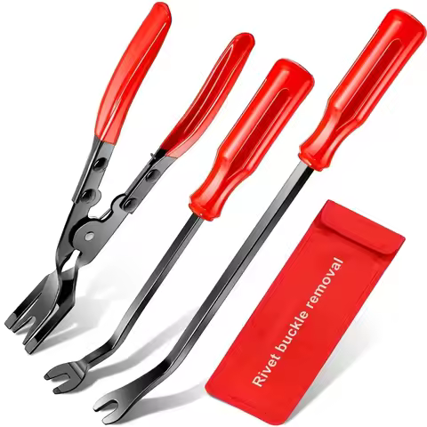 Tool 4Pcs Car Clip Pliers Set Fastener Removal Tool, Auto Trim Removal Tool Kit Pry Tool Set Car Doo