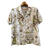 Women's Hawaiian Shirt Chest Size 44/Waist 44/Shoulder 17/Length 23 Second-Hand Cotton Fabric Japane