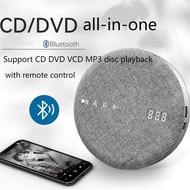 New Portable Bluetooth CD Player DVD VCD MP3 Hifi With Speaker Walkman USB Vintage Music With Remote Control Stereo