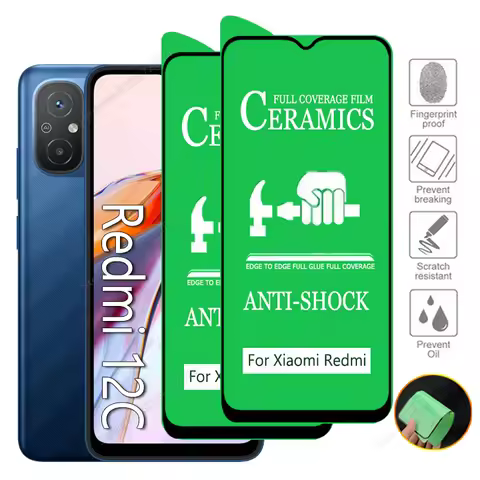 2-5PCS Full Glue Cover Ceramic Film For Xiaomi Redmi 12C 10C 10A 10 2022 9A 9C 9T 8A A1 A2 Plus K40