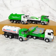 1:48 Alloy Metal Sanitation Garbage Recycle Truck Dump Truck Construction Lori Sampah Kitar Semula M