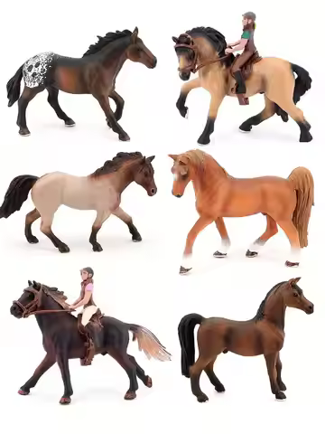 Simulation Animal Wildlife Model Set, Steed White Horse, Champion Horse, Racing Rider Jockey, Orname