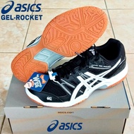 sepatu asics gel rocket original tenis badminton hitam putih