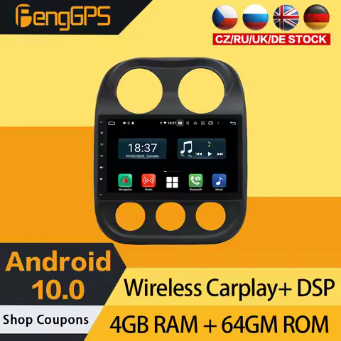 Android 10.0 Player For Jeep Compass 2014 2015 Car Stereo Touchscreen Multimedia GPS Navigation Head