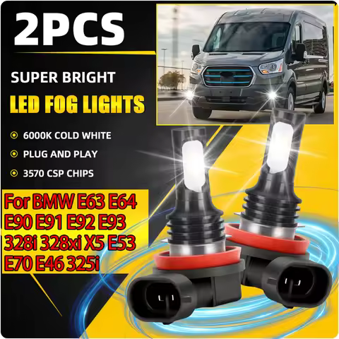 6000K LED Front Fog Lamps 90W H8 H9 H11 Car Fog Lights 20000LM For BMW E63 E64 E90 E91 E92 E93 328i 