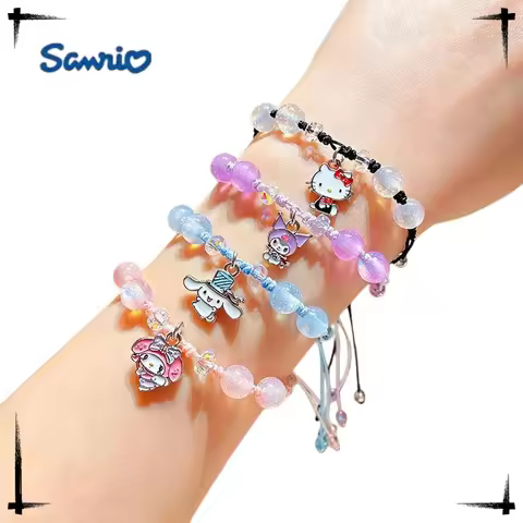 Authentic Sanrio Hello Kitty Melody Kuromi Cartoon Wonderland Hand Rope Buckle Hand Woven High Beaut