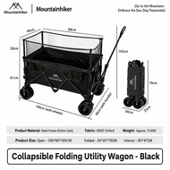 Mountainhiker 500L Height Adjustable Camping Wagon 200KG Heavy Load Foldable Collapsible Trolley Det