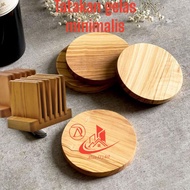 TEAK WOOD COASTER 9cm