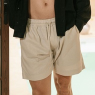 REMEDY Men's Cream Beach Shorts - Cream Elnido Linen Shorts