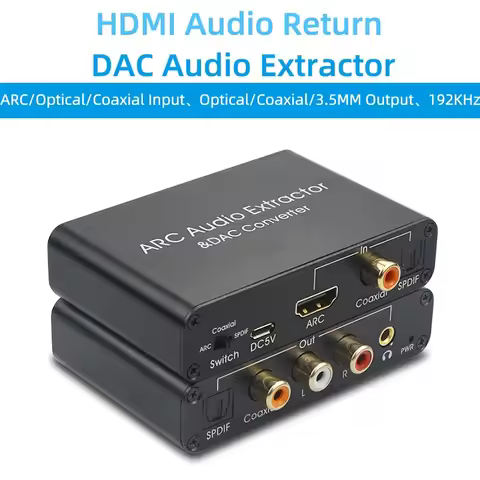 4K ARC Audio Extractor DAC Converter HDMI-compatible ARC SPDIF/Optical Coaxial to SPDIF Coaxial Ster