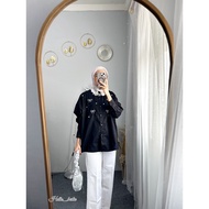 KATUN KEMEJA Hello Bestie - Isyana Oversize Vol.2 LD 130cm - Women's Long Sleeve Casual Cotton Ribbo