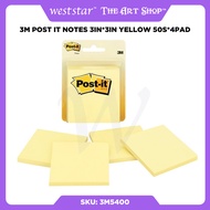 [Weststar TAS] 3M Post It Notes 3in*3in Yellow 50s*4pad