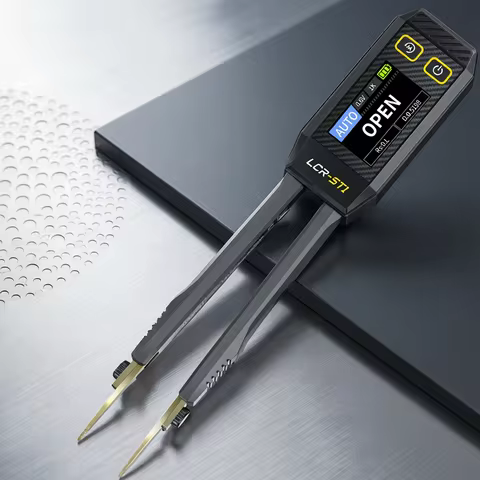 FNIRSI LCR-ST1 Smart Bridge Tweezer LCR SMD ESR Tester Resistance Capacitance Inductance Continuity 