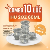 Combo of 10 Lots of 500 sauce jars, 60ml 2oz food containers with removable lids, convenient to pres