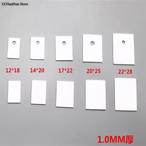 TO-3P/220/247 12/14/17/20*18/20/22/25*0.6/1mm Hole Aluminum Oxide Alumina Insulation Thermal Conduct