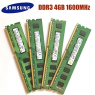 Samsung 4GB DDR3 PC3 PC3L 12800U DDR3 1600 MHZ เดสก์ท็อปแรมหน่วยความจำสำหรับเดสก์ท็อป4GB 2RX8 1RX8 P