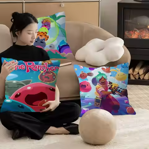 Game S-Slime Rancher Pillow Gift Home Office Decoration Bedroom Sofa Car Cushion Cover case 45x45