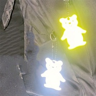 1pcs Reflective Backpack Pendant Cute Cartoon Reflective Keychain Backpack Reflective Bear Sticker