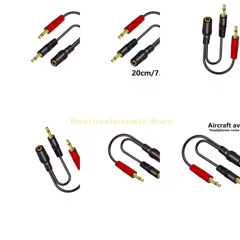 G8DB PC Headsets Splitter 3.5mm Female to Two Male Sound and Microphones Adapter