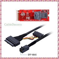 Built-in 12G Mini SAS HD to U.2 / SFF-8643 to SFF-8639 Cable 0.5M with 15-Pin SATA Power Supply Suit