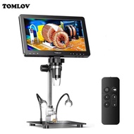TOMLOV DM9 Max 10.1" HD IPS HDMI Digital Microscope 1500X 20MP Coin Microscopio Magnifier Soldering 