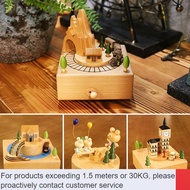 New🧧Christmas Gift Music Box Music Box Wooden Boys and Girls Birthday Boutique Creative Children Carousel Lettering DB7O