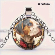 1PC 2D Flat Printed Dog Armor Stained Necklace,Teacher'S Day/Valentine'S Day/Family/Friend Gift