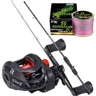 Sougayilang Fishing Rod and Reel Set Casting Set Fishing Set 180cm Fishing Rod with 6BB Baitcasting 