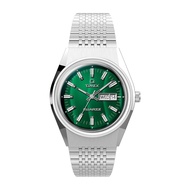 TIMEX TW2U95400 Q TIMEX REISSUE Falcon Eye Unisex Analog Watch Day Date Quartz 38mm SS Bracelet Gree