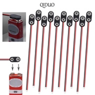 QIDUO 10Pcs Battery Holder Clip, I / T Type Cable Snap on Battery Clip Connector, Battery Holder Sof