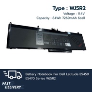 Dell แบตเตอรี่ Battery Notebook Dell Latitude E5450 E5470 Series WJ5R2 เกรด Original รับประกัน 1 ปี