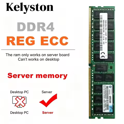 Kelyston Server Memory DDR4 Ram 8GB 16GB 32GB 64GB PC4 2400MHz 2133MHz 2666MHz 3200MHz REG ECC