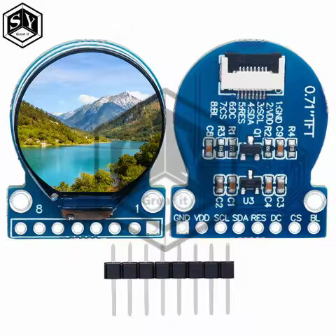 0.71 Inch TFT LCD Display TFT Display Module Round RGB 160*160 GC9A01 Driver 8PIN SPI Interface 160x