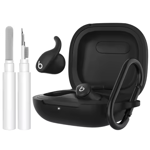 AHASTYLE WG189 For Beats Powerbeats Fit (2025) Silicone Case with Carabiner and Cleaning Pen Kit - B