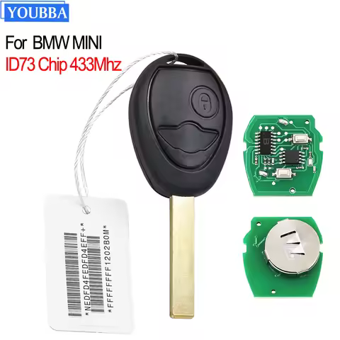 YOUBBA 2 Buttons Remote Smart Car Key 433Mhz ID73 PCF7931 Chip For BMW Mini Cooper ONE S R50 R53 200