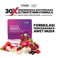 V'ASIA B’WHITE NMN - FORMULASI NMN, HITHIONE TANPA KOLAGEN, MENCERAHKAN KULIT, MENGURANGKAN JERAWAT 