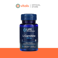 Life Extension L-Carnitine 500 mg 30 vegetarian capsules l ไลฟ์เอ็กเท็นชั่น เผาผลาญไขมัน เพิ่มพลังงา