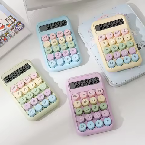10 Digital School Student Calculator Mechanical Keyboard Fashion Color