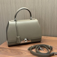 Moynat莫奈經典款rejane大象灰牛皮銀扣中號手提斜挎包