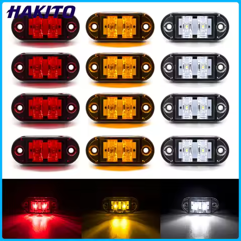 6x/8x/10x 12V 24V LED Side Marker Lights Warning Light Auto Car External Lights Trailer Truck Yellow