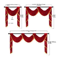 1 pc ยุโรปหรูหราสไตล์ Hollow Swag Valance กระเป๋า Rod ผ้ากํามะหยี่นุ่ม Pure สีผ้าม่าน Valance สําหรั