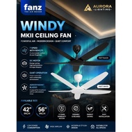 FANZ WINDY MKII Ceiling Fan 42 Inch 56 Inch DC Motor 5 Blade Energy Saving Remote Control Modern Cei