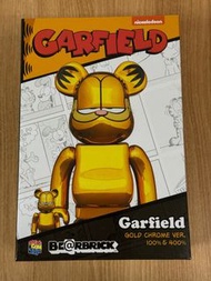 Medicom toys 原裝未開封 bearbrick 400% 100% 加菲貓 電鍍 Garfield gold
