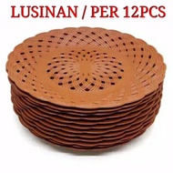 Piring Rotan Plastik Anyam 1 Lusin dan 1/2 Lusin 12pcs dan 6pcs Warna