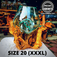 AKUARIUM IKAN CUPANG BIG SIZE 20 CM / KACA TIUP DAN AKAR BALI / AQUASCAPE / AQUARIUM MINI UNIK GLASS